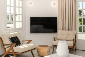 Saitis home, living room, luxury apartment in south crete, apartment in kokkinos pirgos| esthea hospitality group